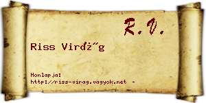 Riss Virág névjegykártya